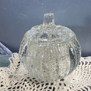 Clear Glass Pumpkin Candy Dish